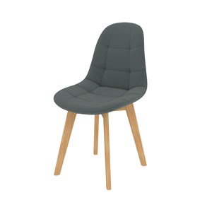 Lot de 2 chaises gris foncé et pieds en bois de hêtre - yolo