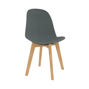 Lot de 2 chaises gris foncé et pieds en bois de hêtre - yolo