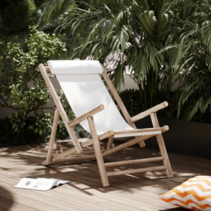 Chilienne en bambou et toile blanche - vadella