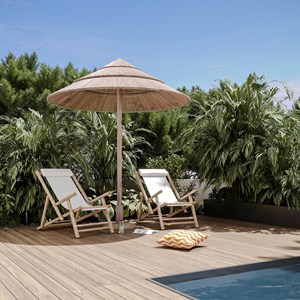 Chilienne en bambou et toile blanche - vadella