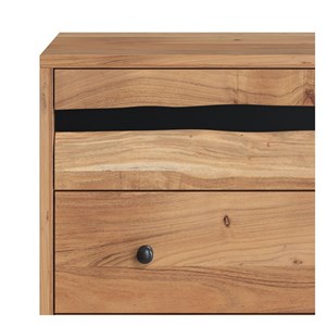 Commode en bois d'acacia et métal, 3 tiroirs - alabama