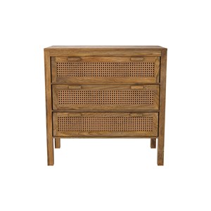 Commode en cannages et bois 3 tiroirs - tiki