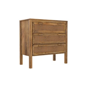 Commode en cannages et bois 3 tiroirs - tiki