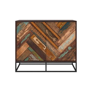 Commode 2 portes en bois d'acacia et bois recyclé - krabi