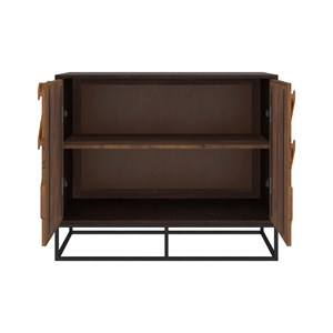 Commode 2 portes en bois d'acacia et bois recyclé - krabi