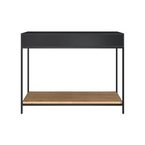 Console 2 tiroirs en bois d'acacia et pieds en métal noir - jakson