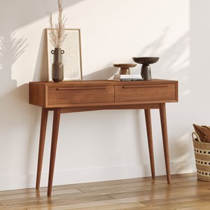 Console 2 tiroirs en bois de teck - waya