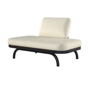 Fauteuil de jardin 2 places blanc cassé et pieds en métal noir - samba