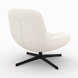 Fauteuil pivotant en tissu bouclé blanc cassé - elvis