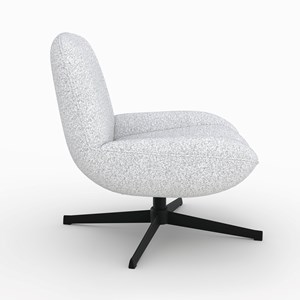 Fauteuil pivotant en tissu bouclé gris chiné - elvis