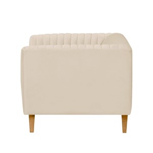 Fauteuil en velours beige et pieds en métal doré - gatsby