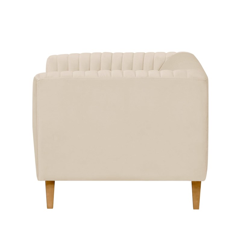 Fauteuil en velours beige - gatsby