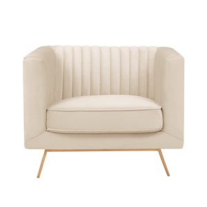 Fauteuil en velours beige - gatsby