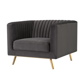 Fauteuil en velours gris - gatsby