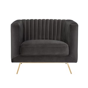 Fauteuil en velours gris - gatsby