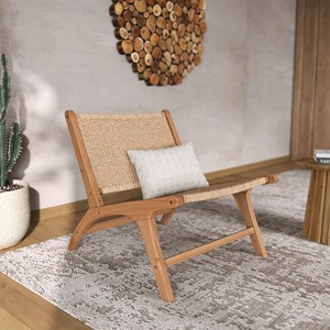 Fauteuil kilka en bois de teck et cordage en loom - kilka