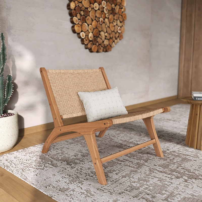 Fauteuil kilka en bois de teck et cordage en loom - kilka