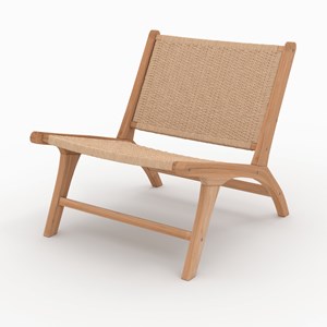 Fauteuil kilka en bois de teck et cordage en loom - kilka