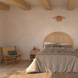 Fauteuil en teck et tressage cannage en rotin - kilka