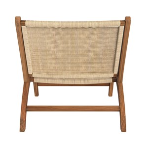 Fauteuil en bois de teck et tressage vannerie en rotin - kilka