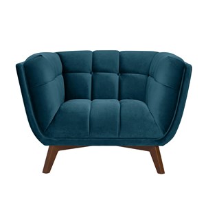 Fauteuil en velours bleu foncé - mona