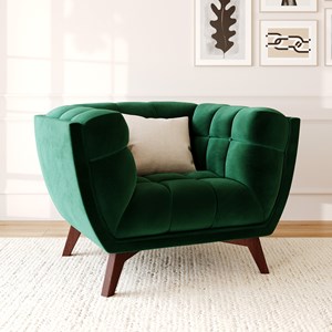 Fauteuil en velours vert foncé - mona