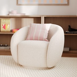 Fauteuil en tissu bouclé blanc - naya