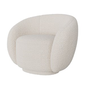 Fauteuil en tissu bouclé blanc - naya