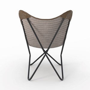 Fauteuil papillon en cuir de chèvre marron - octave