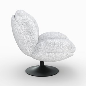 Fauteuil pivotant en tissu bouclé gris chiné - ricci