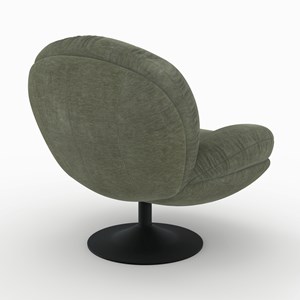 Fauteuil pivotant en tissu effet velours vert kaki - ricci