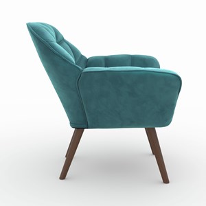 Fauteuil en velours bleu canard - simba