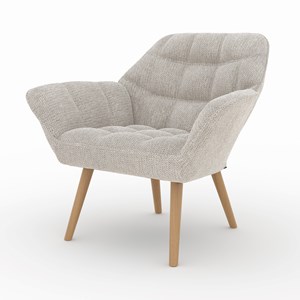 Fauteuil en tissu gris clair - simba