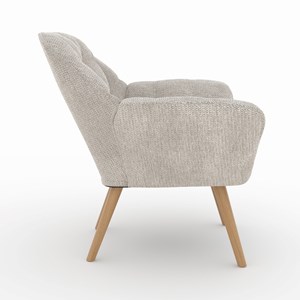 Fauteuil en tissu gris clair - simba