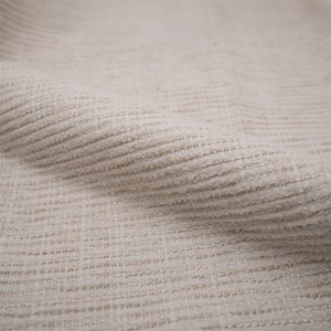 Fauteuil en tissu blanc chiné et pieds en métal noir - socky