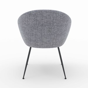 Fauteuil en tissu gris chiné et pieds en métal noir - socky
