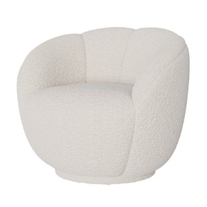 Fauteuil en tissu bouclé blanc - ysé
