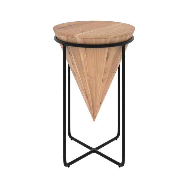 Grande sellette en bois d'accacia et métal d41 cm - mafana