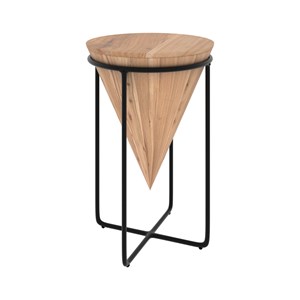 Grande sellette en bois d'accacia et métal d41 cm - mafana