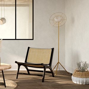 Lampadaire en métal doré - bandia