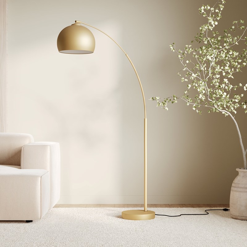 Lampadaire en métal couleur laiton - dinard