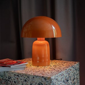 Lampe champignon en métal orange - clara