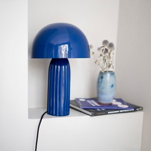 Lampe à poser en métal bleu foncé - joy