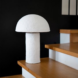 Lampe champignon en papier blanc - poesia