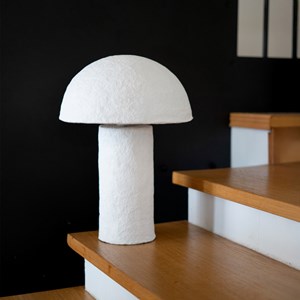 Lampe champignon en papier blanc - poesia