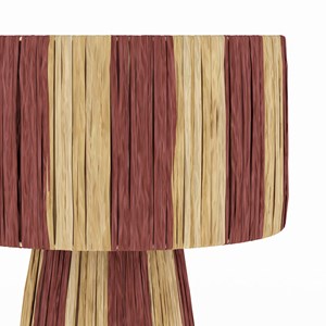 Lampe rayée terracotta en feuille de palmier - soléa