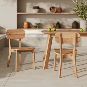 Lot de 2 chaises de jardin en bois de teck recyclé - azia