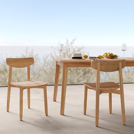 Lot de 2 chaises de jardin en bois de teck recyclé - lufy