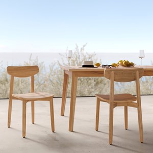 Lot de 2 chaises de jardin en bois de teck recyclé - lufy