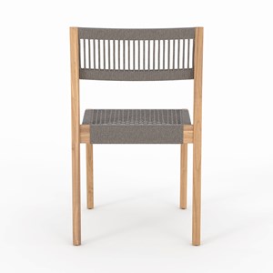 Lot de 2 chaises de jardin en bois de teck recyclé et tissage en corde - nusa